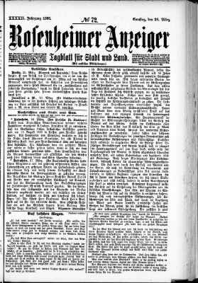 Rosenheimer Anzeiger Samstag 28. März 1896