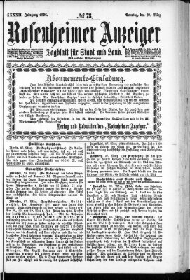 Rosenheimer Anzeiger Sonntag 29. März 1896