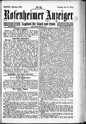 Rosenheimer Anzeiger Dienstag 31. März 1896