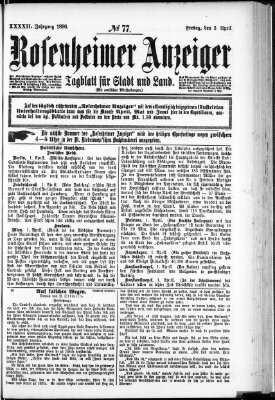 Rosenheimer Anzeiger Freitag 3. April 1896