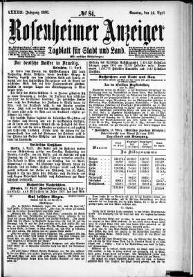 Rosenheimer Anzeiger Sonntag 12. April 1896