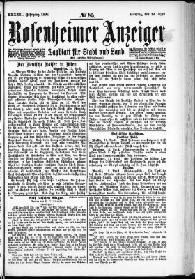 Rosenheimer Anzeiger Dienstag 14. April 1896