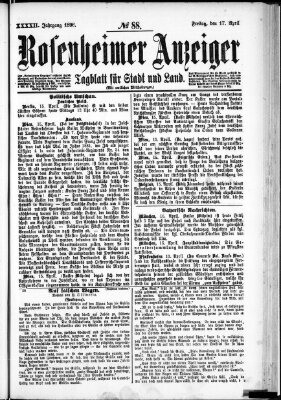 Rosenheimer Anzeiger Freitag 17. April 1896