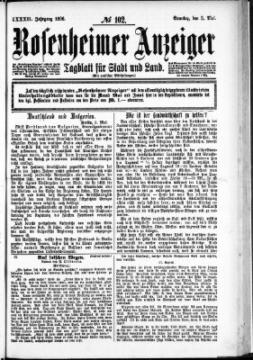 Rosenheimer Anzeiger Sonntag 3. Mai 1896