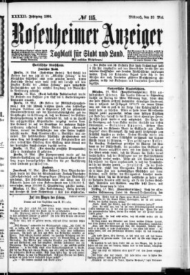 Rosenheimer Anzeiger Mittwoch 20. Mai 1896