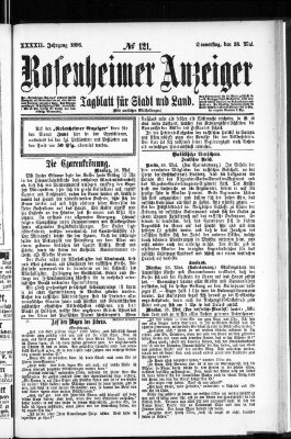 Rosenheimer Anzeiger Donnerstag 28. Mai 1896