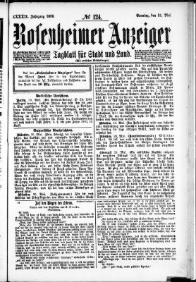 Rosenheimer Anzeiger Sonntag 31. Mai 1896