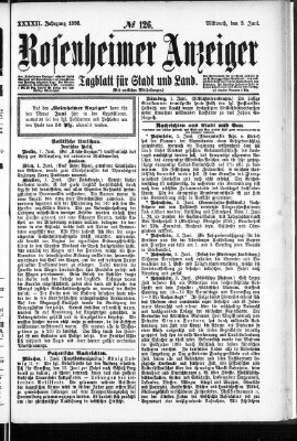 Rosenheimer Anzeiger Mittwoch 3. Juni 1896