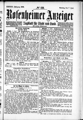 Rosenheimer Anzeiger Sonntag 7. Juni 1896