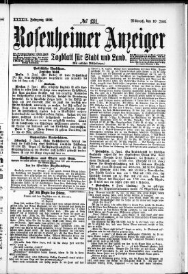 Rosenheimer Anzeiger Mittwoch 10. Juni 1896