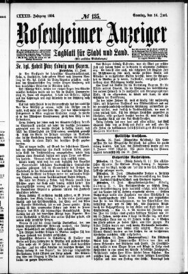 Rosenheimer Anzeiger Sonntag 14. Juni 1896