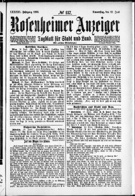 Rosenheimer Anzeiger Donnerstag 18. Juni 1896