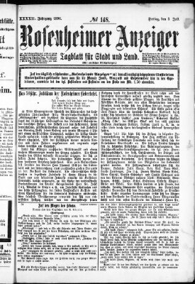 Rosenheimer Anzeiger Freitag 3. Juli 1896