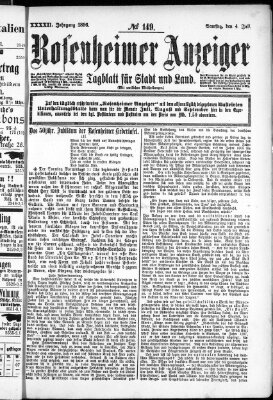 Rosenheimer Anzeiger Samstag 4. Juli 1896