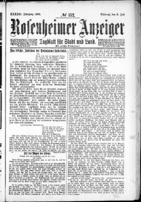 Rosenheimer Anzeiger Mittwoch 8. Juli 1896