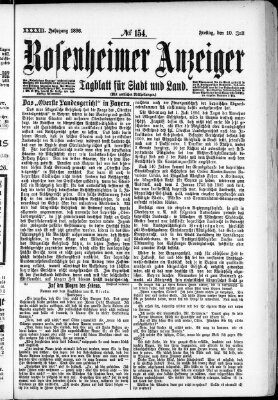 Rosenheimer Anzeiger Freitag 10. Juli 1896