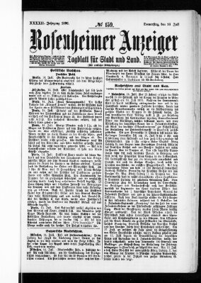 Rosenheimer Anzeiger Donnerstag 16. Juli 1896