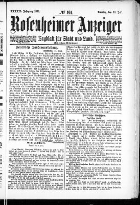 Rosenheimer Anzeiger Samstag 18. Juli 1896