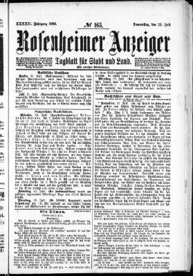 Rosenheimer Anzeiger Donnerstag 23. Juli 1896