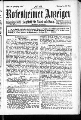 Rosenheimer Anzeiger Sonntag 26. Juli 1896