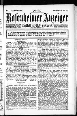 Rosenheimer Anzeiger Donnerstag 30. Juli 1896