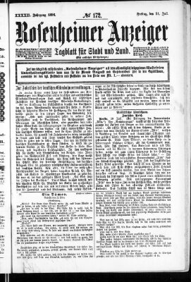 Rosenheimer Anzeiger Freitag 31. Juli 1896