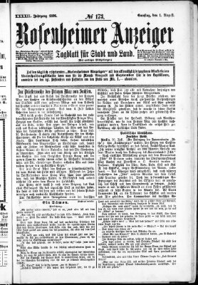 Rosenheimer Anzeiger Samstag 1. August 1896