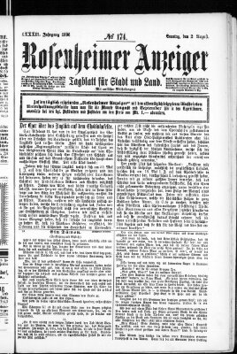 Rosenheimer Anzeiger Sonntag 2. August 1896