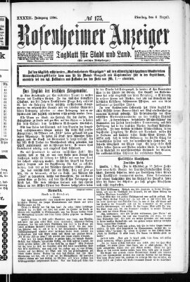 Rosenheimer Anzeiger Dienstag 4. August 1896