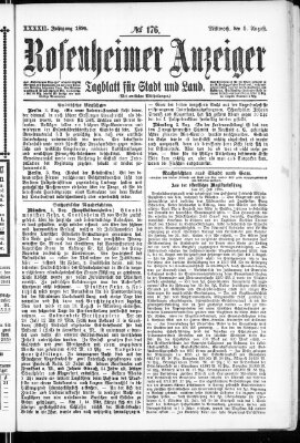 Rosenheimer Anzeiger Mittwoch 5. August 1896