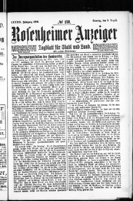 Rosenheimer Anzeiger Sonntag 9. August 1896