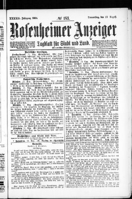 Rosenheimer Anzeiger Donnerstag 13. August 1896