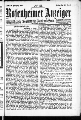 Rosenheimer Anzeiger Freitag 14. August 1896