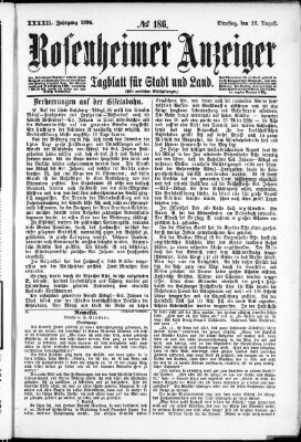 Rosenheimer Anzeiger Dienstag 18. August 1896