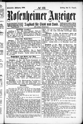 Rosenheimer Anzeiger Freitag 21. August 1896