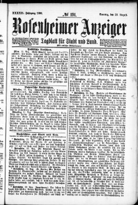 Rosenheimer Anzeiger Sunday 23. August 1896