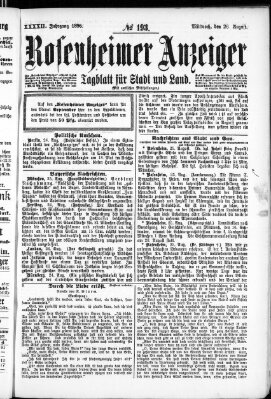 Rosenheimer Anzeiger Mittwoch 26. August 1896