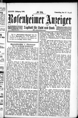 Rosenheimer Anzeiger Donnerstag 27. August 1896