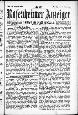 Rosenheimer Anzeiger Samstag 12. September 1896