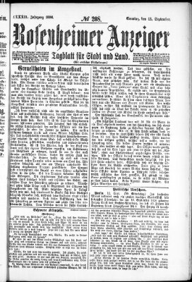 Rosenheimer Anzeiger Sonntag 13. September 1896