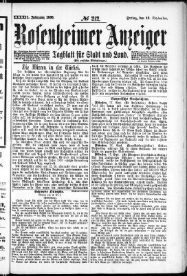 Rosenheimer Anzeiger Freitag 18. September 1896