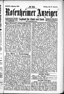 Rosenheimer Anzeiger Samstag 19. September 1896