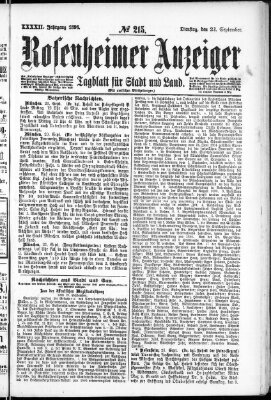 Rosenheimer Anzeiger Dienstag 22. September 1896