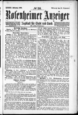 Rosenheimer Anzeiger Mittwoch 23. September 1896