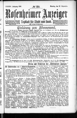 Rosenheimer Anzeiger Sonntag 27. September 1896