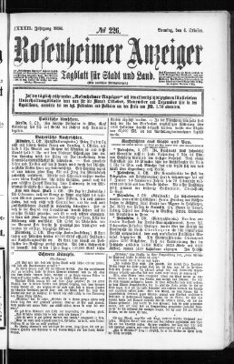 Rosenheimer Anzeiger Sonntag 4. Oktober 1896