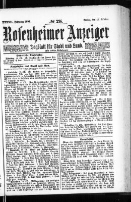 Rosenheimer Anzeiger Freitag 16. Oktober 1896