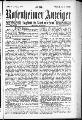 Rosenheimer Anzeiger Mittwoch 21. Oktober 1896