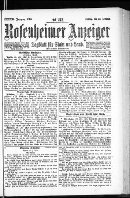 Rosenheimer Anzeiger Freitag 23. Oktober 1896