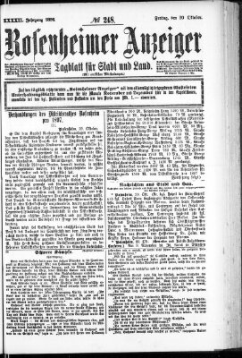 Rosenheimer Anzeiger Freitag 30. Oktober 1896